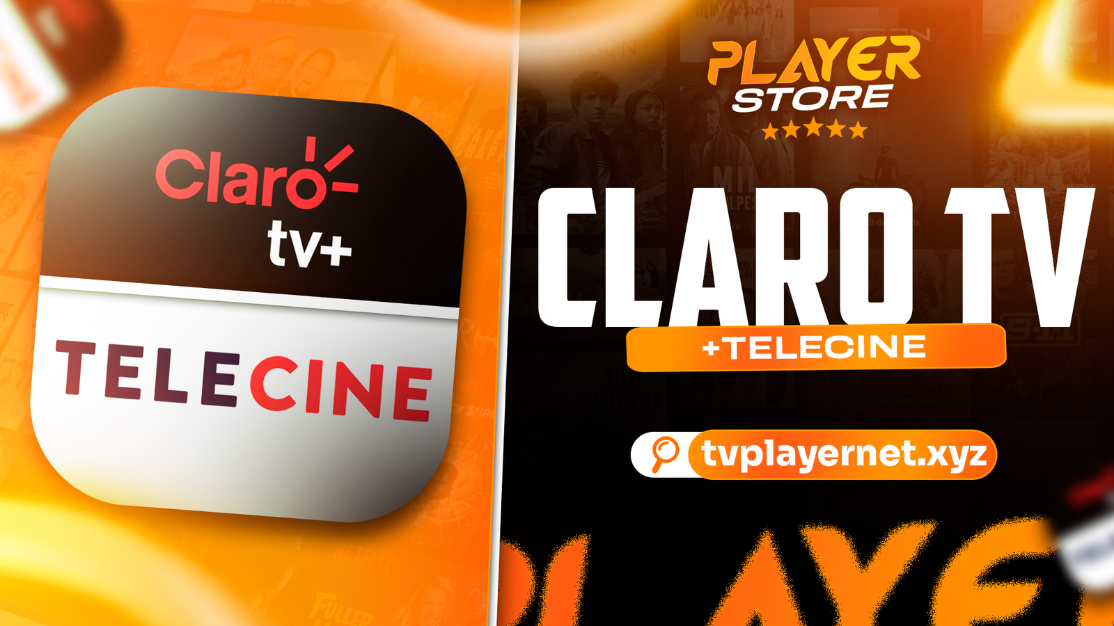 TELA CLARO TV + TELECINE